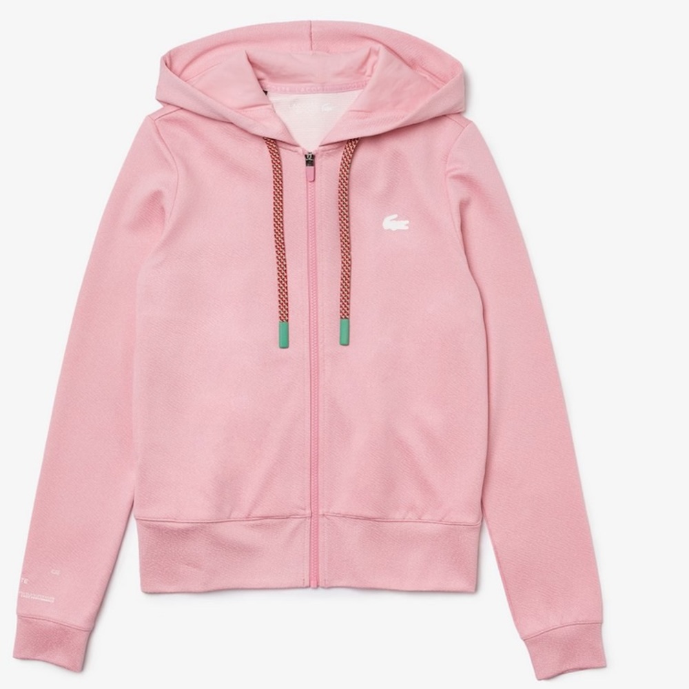 Lacoste Women’s SPORT Hooded Zippered Jacquard Jacket (38)